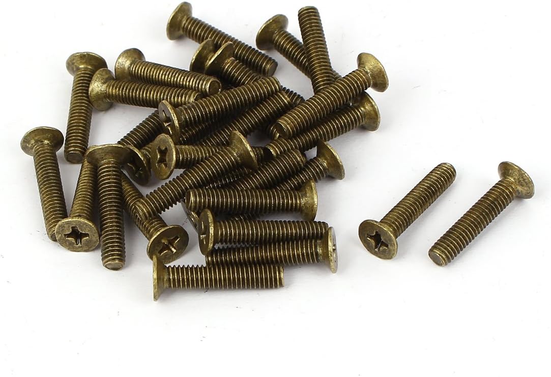 M4 x 20mm Metric Phillips Drive Machine Flat Head Screws 30 Pcs