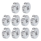 10pcs Single Split Clamp-On Shaft Collar 10mm Bore One-Piece Clamping Collar, 30mm OD, 10mm Thickness, Aluminum Alloy Set Screw Split Collar Clamp