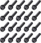 M6 x 35mm Carbon Steel Phillips Pan Head Machine Screws Bolts Combine with Spring Washer and Plain Washers 20pcs