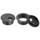 Cable Hole Cover, 2Pcs 38mm/1-1/2inch ABS Desk Cable Wire Cord Grommet Hole Cover for Office Computer Desk Wire Organizer, Black