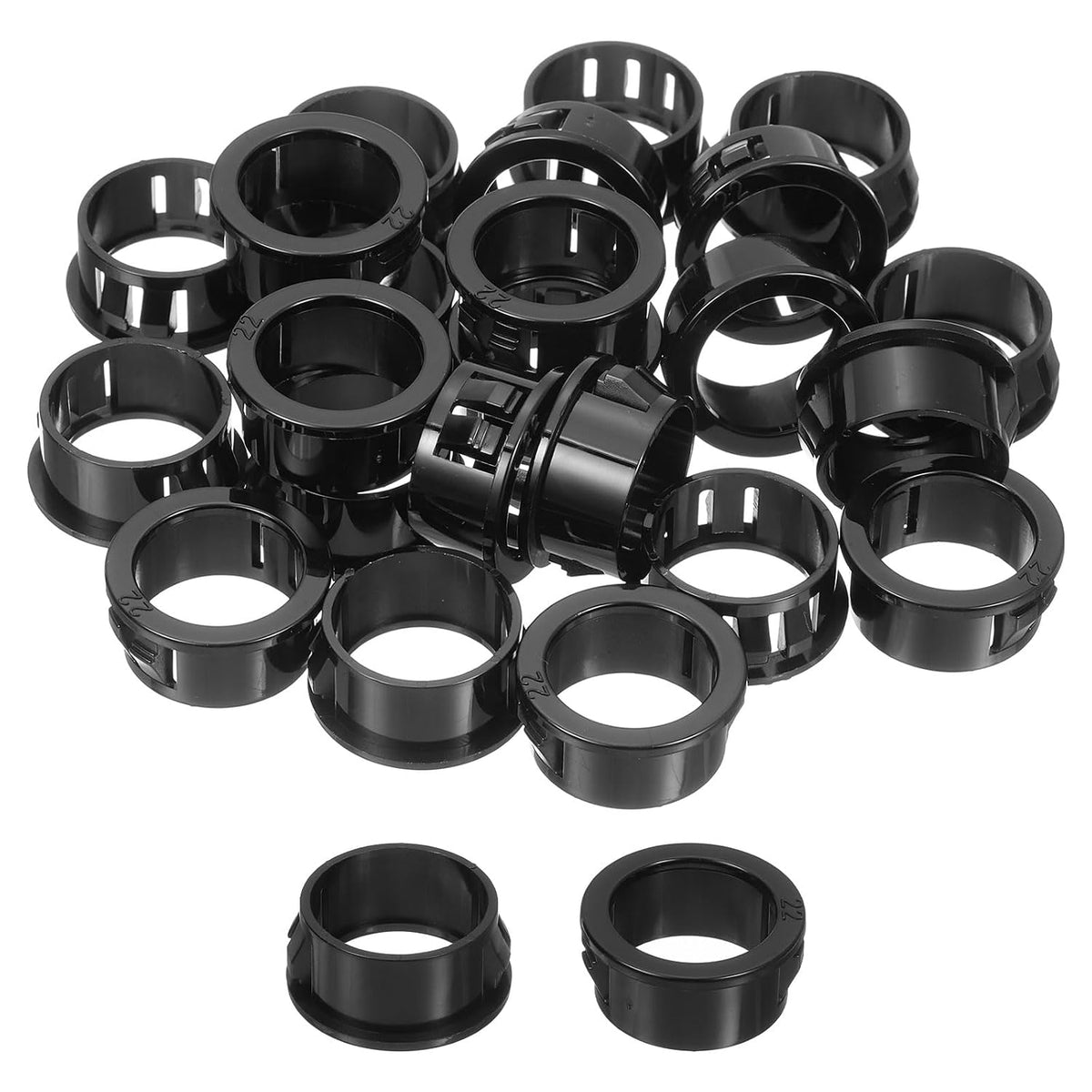 ケーブルスナップブッシュリング、36Pcs 8mm/0.31"マウントディアニロンスナップブッシュリング、様々なケーブルチューブワイヤー用ラウンドスナップインケーブルホースブッシュリング