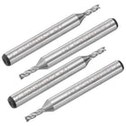 2.5mm Cutting Dia 6mm Straight Shank 4 Spiral Flutes Cutter Tool HSS-AL End Mill Bit 4pcs CNC Cutter Router Bits Spiral Milling Cutter Tool for Wood PVC MDF Engraving