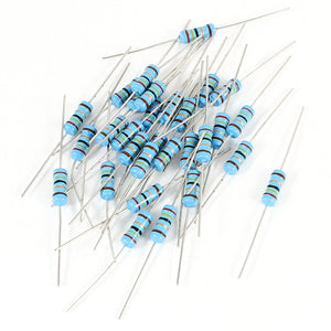 1W 1% Tolerance 24 Ohm Flameproof Axial Metal Film Resistor 30Pcs