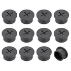 Cable Hole Cover, 12Pcs 25mm/3/4 Inch Rubber Desk Cable Wire Cord Grommet Hole Cover for Office Computer Desk Wire Organizer, Black