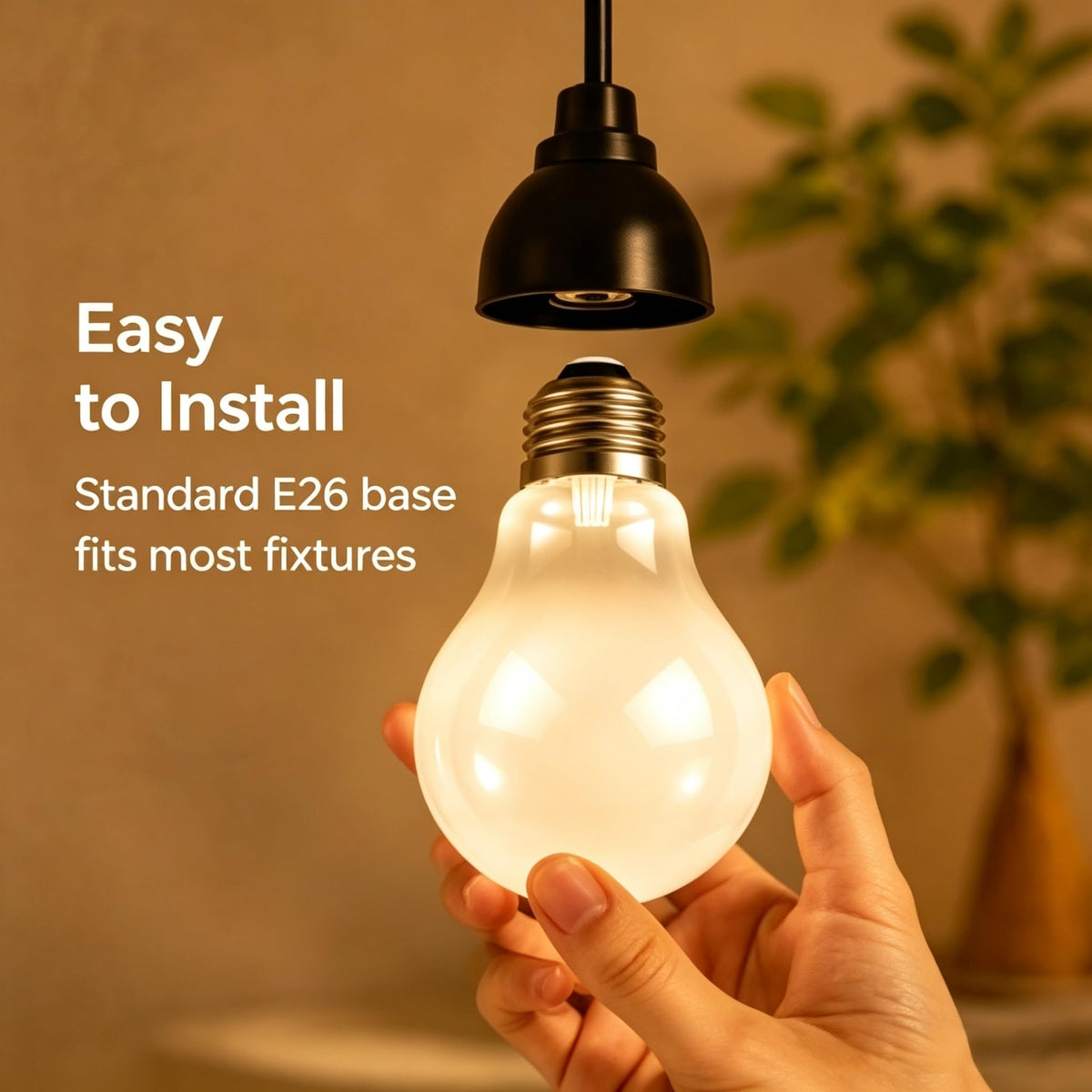 60 Watt Lampadine Incandescenti, Lampadina A19 Resistente allo Sbaffio per Uso Esterno, Bianco Caldo, Base Media E26, Regolabile (4Pack)