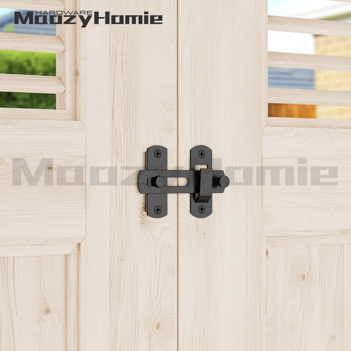 4 Inch Flip Latch Gate Latches, 180 Degree Flip Barn Door Lock Latch, Heavy Duty SUS304 Stainless Steel Flip Sliding Latch, Bolt Buckle Lock for Barn Wood Fence Sliding Doors, Black, 2 Pack