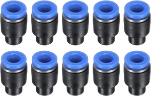 10Pcs 1/4"(6mm) Tube OD Push-to-Connect Fittings Plug, Cap Style Pneumatic Blanking Plugs, Leak-Proof Air Push Connectors for Compressed Air Systems