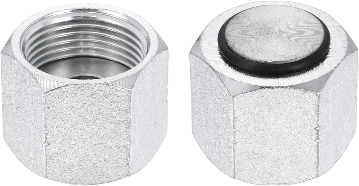 4Pcs ORFS Hydraulic Caps, O-Ring Face Seal Hydraulic Hose Fittings Carbon Steel with Zinc Plating Fits ORFS-10 Male Fittings (1"-14 UN)