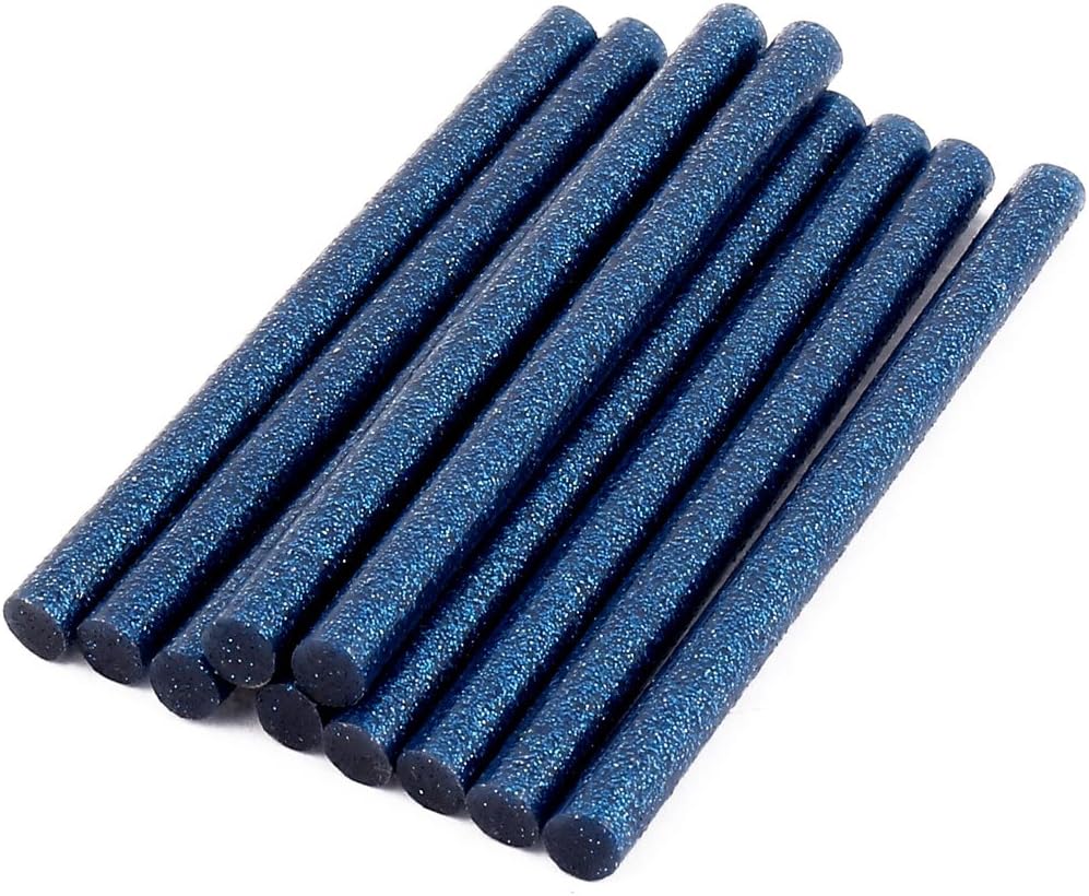 LinkMejor 100x7mm 10x Hot Melt Glue Sticks Adhesive Blue for General Purpose Hot Melt Gun