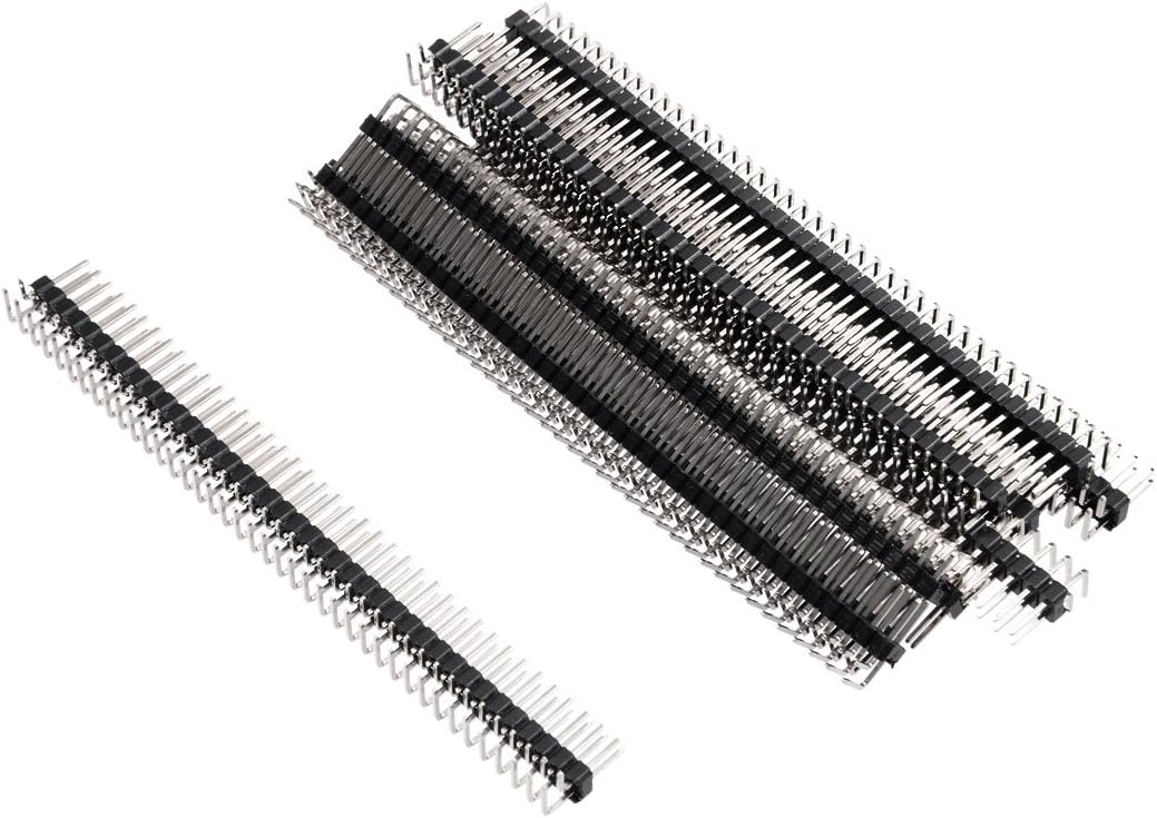 10Pcs 2.54mm Pitch 40-Pins Double Row Right Angle Connector Pin Header Strip for Prototype Shield