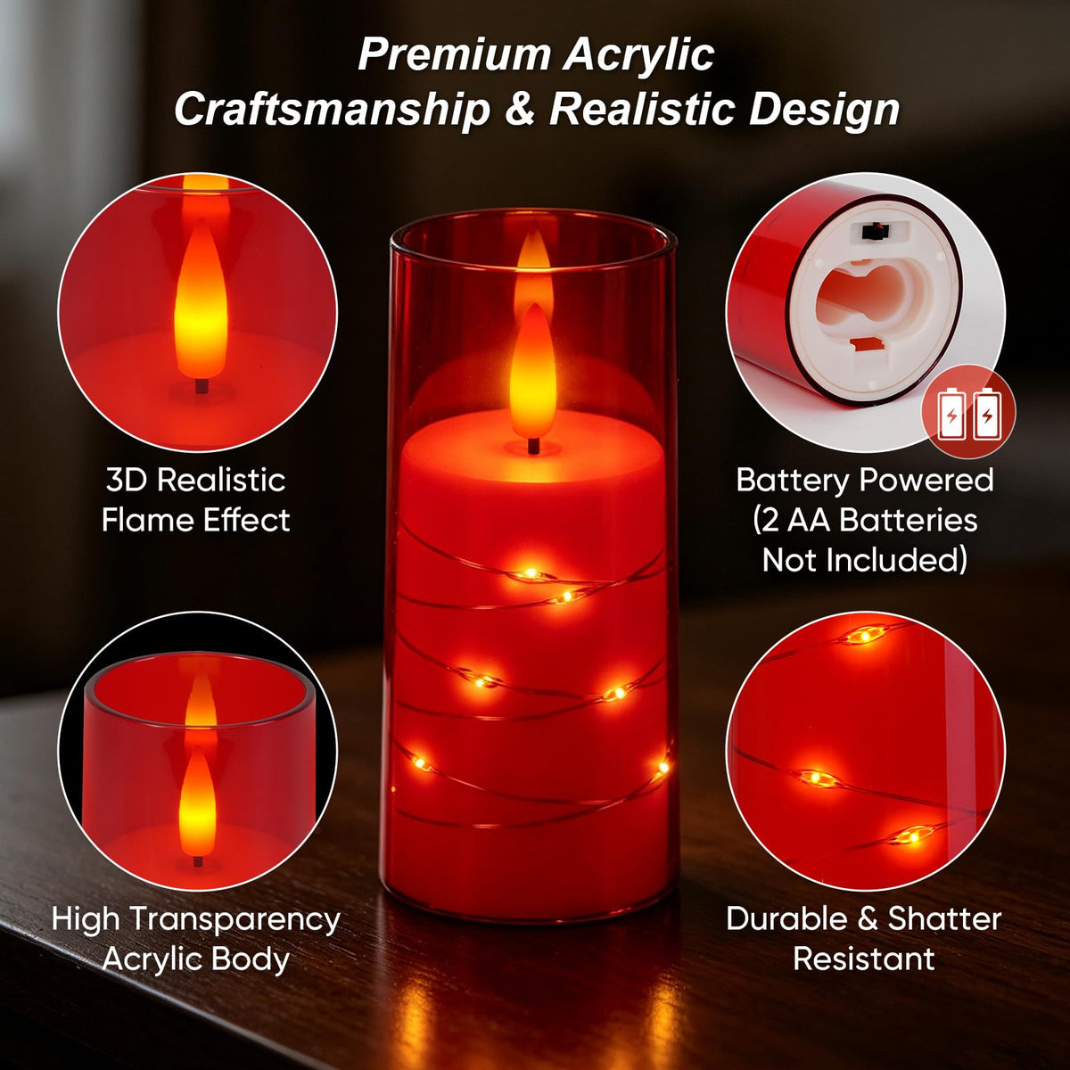 LinkMejor 7 Pack Flameless Battery Operated Pillar Candles with Remote Timer