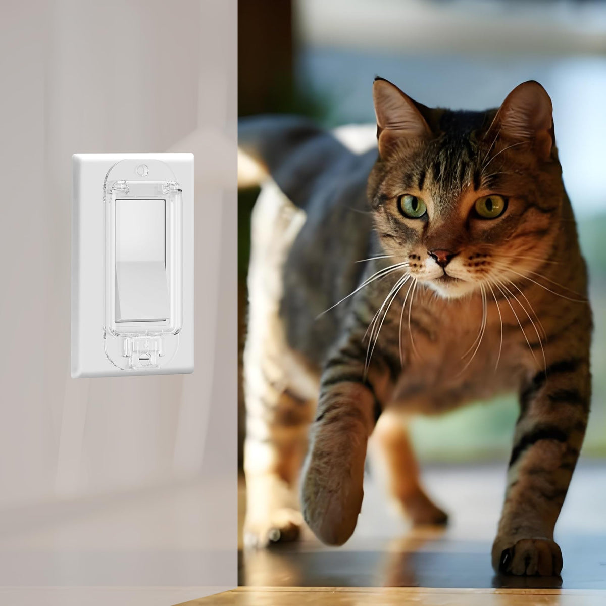 2 Pack Rocker Light Switch Cover Guard, Baby Proof, Clear