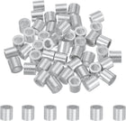 50Pcs Aluminum Crimping Loop Sleeve, 6mm 1/4" Round Ferrule Wire Crimps M6 Cable Crimp for Wire Rope and Cable Crimps, Clamps Line Rope End