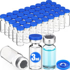 LinkMejor 50 Pcs 3ml Sterile Vials Tomme Vials til Injektion, Blå Låg