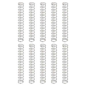 10Pcs Compression Springs, 0.6mm Wire Diameter x 5mm OD x 35mm Length 304 Stainless Steel Extension Spring Ballpoint Pen Pressure Springs for Shop Home Repairs, Silver