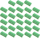 25Pcs AC300V 10A 5mm Pitch 6P Flat Angle Needle Seat Insert-in PCB Terminal Block Connector Green