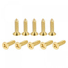 Brass Wood Screws, M5x20mm Phillips Flat Head Self Tapping Connector for Door Hinges, Wooden Furniture, Home Appliances 48Pcs