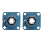 2 Pcs UCF-204-12 Pillow Block Bearings 3/4 Inch Bore Self Alignment Chrome Steel Bearing Units, 4-Bolt Square Flange Mounted, Solid Base