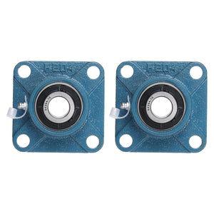 2 Pcs UCF-204-12 Pillow Block Bearings 3/4 Inch Bore Self Alignment Chrome Steel Bearing Units, 4-Bolt Square Flange Mounted, Solid Base