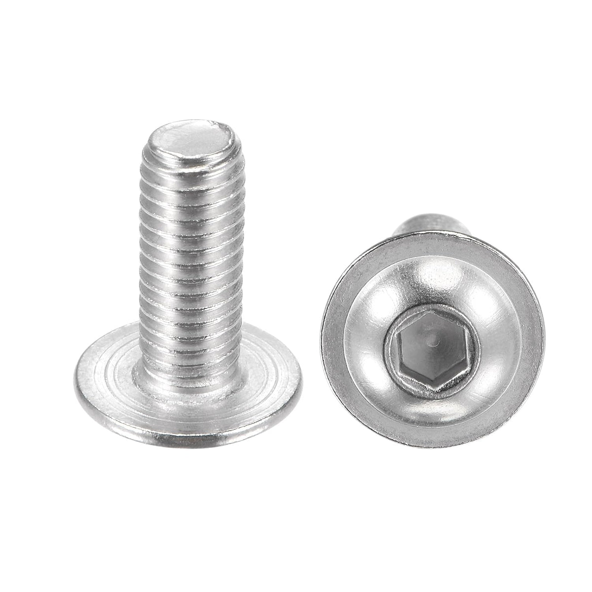 Flanged Button Head Socket Cap Screws, M8x22mm Hex Socket Drive Screw, 304 Stainless Steel Fasteners Bolts, Fully Threaded Machine Screw 20Pcs