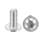 Flanged Button Head Socket Cap Screws, M8x22mm Hex Socket Drive Screw, 304 Stainless Steel Fasteners Bolts, Fully Threaded Machine Screw 20Pcs