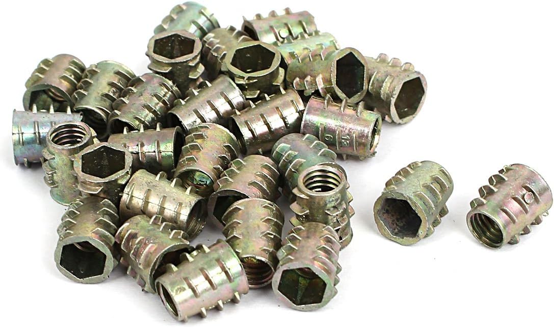 M6x10mm Hex Socket Zinc Plated Screw in Thread Insert Nut 30pcs