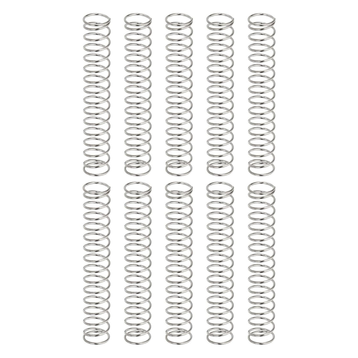 10Pcs Compression Springs, 0.6mm Wire Diameter x 7mm OD x 40mm Length 304 Stainless Steel Extension Spring Ballpoint Pen Pressure Springs for Shop Home Repairs, Silver