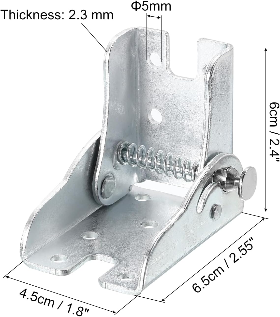 2pcs 90°Écrou de verrouillage automatique de jambe, Accessoires de jambe pliables Angle de renforcement de support d'extension pour jambe de table, jambe de lit, table de travail, Argent