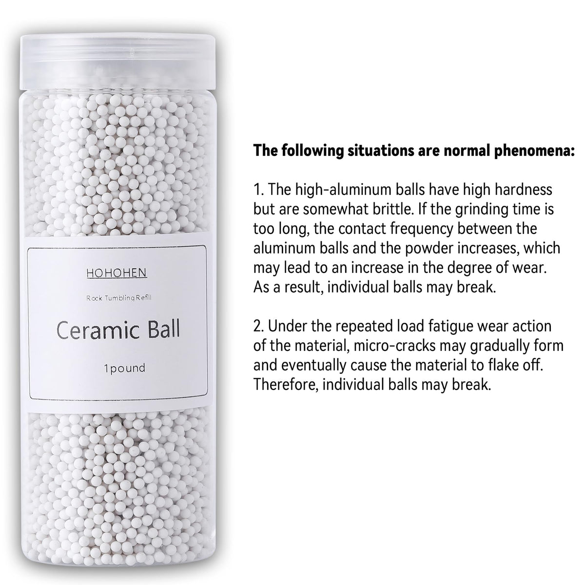 Ceramic Pellets for Rock Tumbling 1/8 inch 3mm Diameter Beads 1 Pound