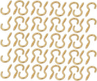 2.2mm Dia Thread 20mm Length Iron Brass Plated Self-Tapping Screw Hook 50pcs