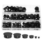 200pcs Plastic Hole Plug, 6-Sizes 3/16", 1/4", 3/8", 1/2", 5/8", 3/4" Nylon Caps-Snap in Locking Hole Plugs for Furniture Kitchen Cupboard Shelves