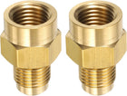 2pcs Brass Flare Tube Fitting 1/2-20 UNF X 1/4 NPT Female Half Union Gas Adapter Flare Brass Couples Pipe Connector for Gas Systems