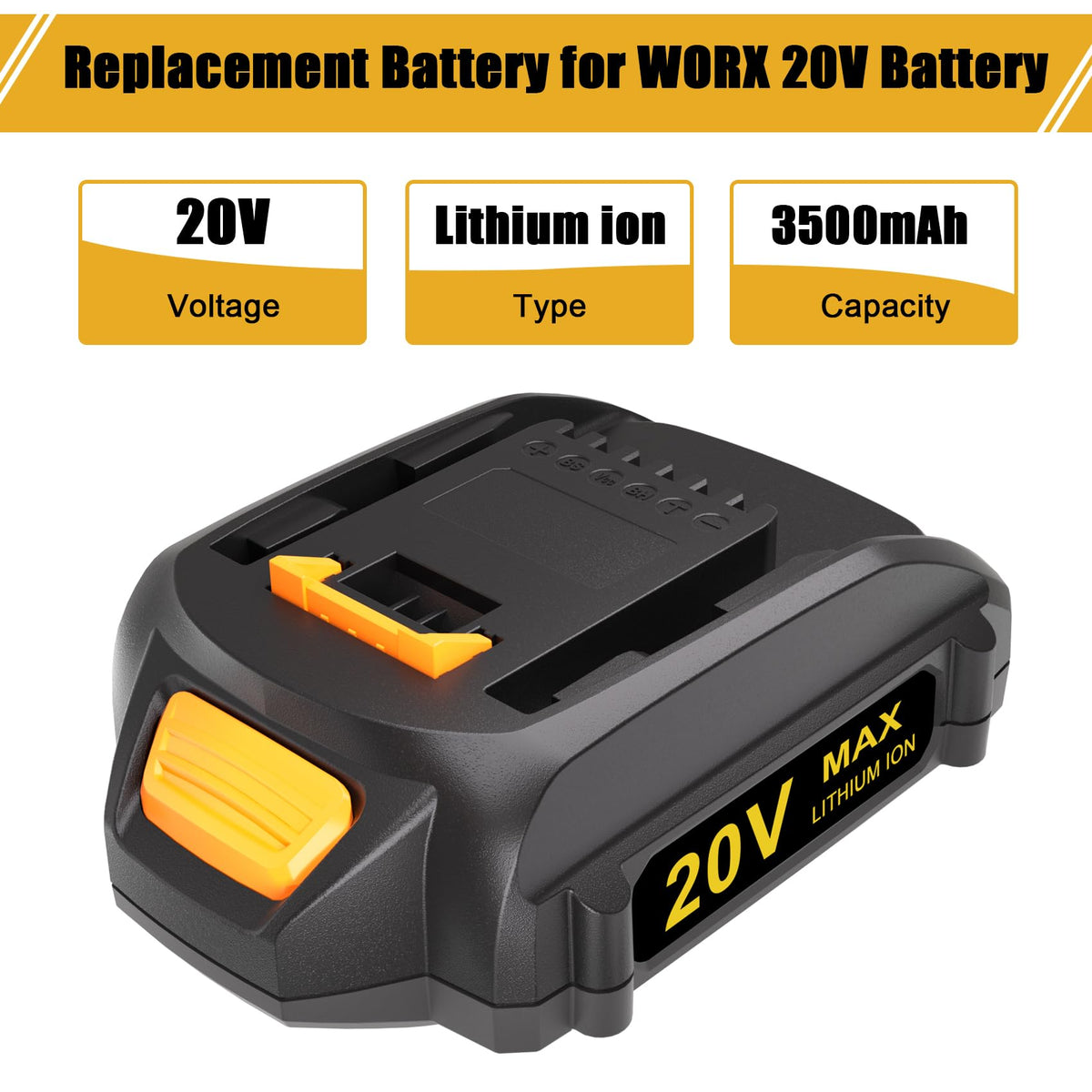 LinkMejor 2 Packs Batterier Kompatibel til Worx Batteri 20V PowerShare Batteri