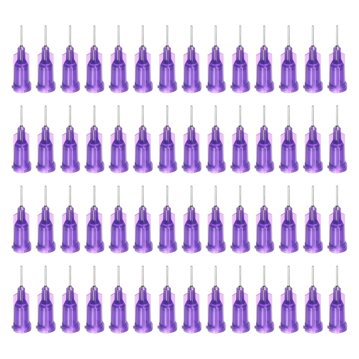 Industrial Blunt Tip Needle 21G 1/4 Inch Length with Luer Lock Screw Interface Connector, Dispensing Needle for Liquid Glue Gun, 100 Pcs (Purple)