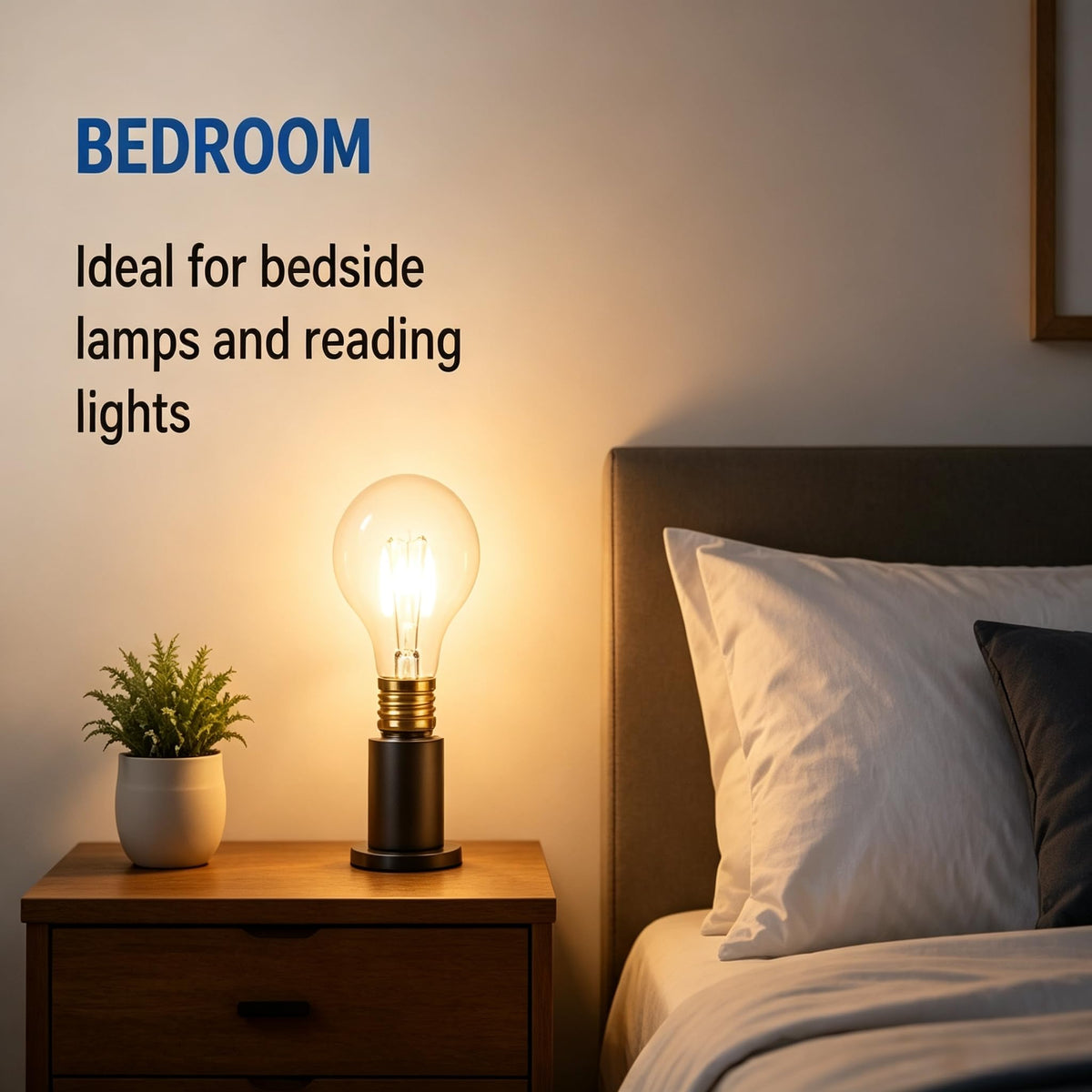 LinkMejor 60W Glødelamper E26 A19, 3000K Blød Hvid, 6 stk