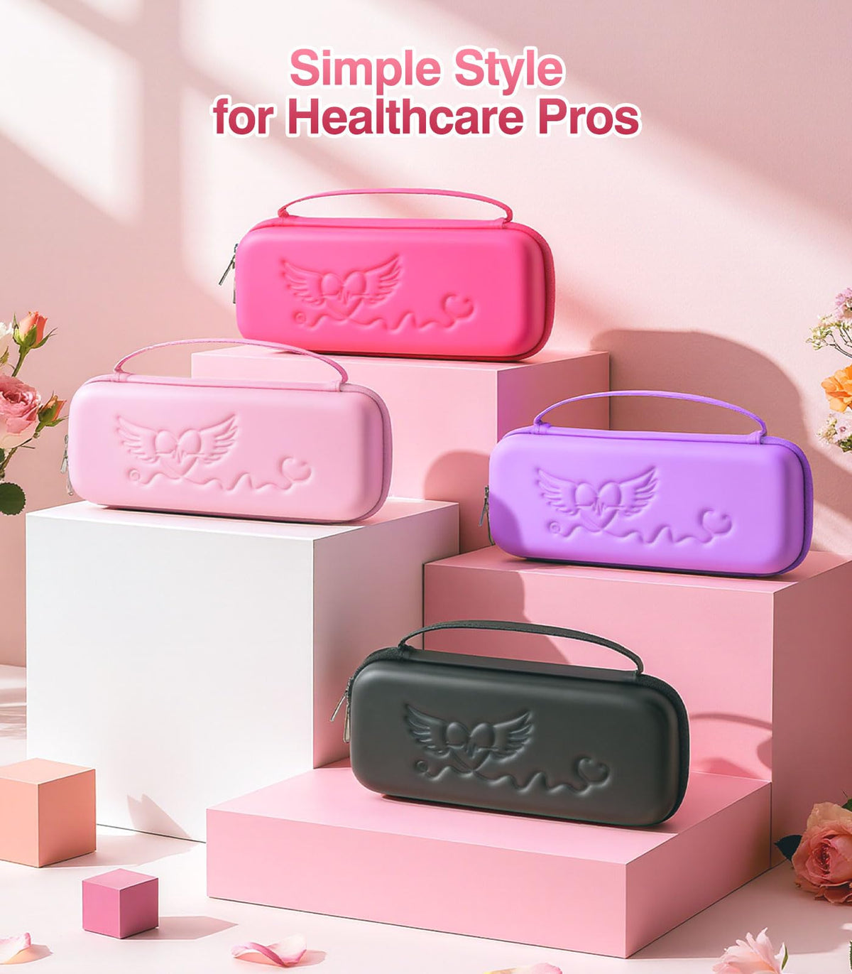 LinkMejor Étui pour Stéthoscope 3M Littmann/ADC/Omron/MDF, Rose