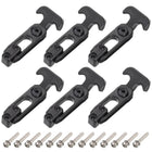 6 Set Rubber Flexible T-Handle Draw Latches 4.4 Inch Latch Hasp for Tool Box, Cooler, Golf Cart, Engineering Machine Hood, Black