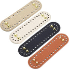 Oval Bag Bottom Shaper Pad, 4Pcs 182x50mm PU Leather Bags Cushion Base for Crochet Knitting Bag, Black+Brown+Khaki+Beige