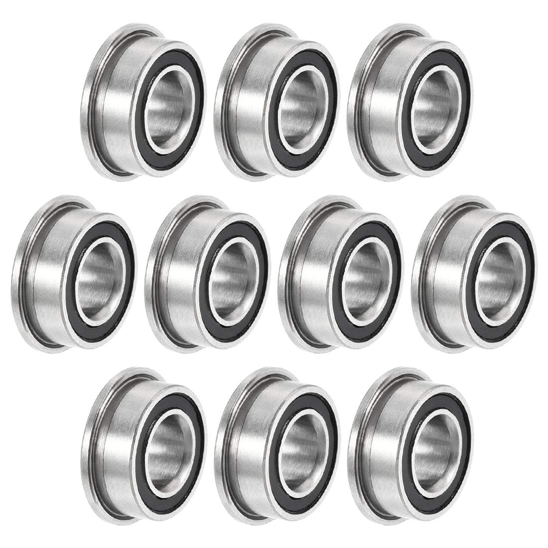 MF105-2RS Flanged Ball Bearing 5x10x4mm Double Sealed Chrome Steel Bearing 10pcs