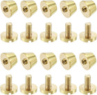 LinkMejor 12x8mm Flat Studs Rivet Purse Handbag Feet Spike Brass Leather Craft Screw Back Rivets DIY 10 Sets