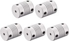 3mm to 4mm Aluminum Alloy Shaft Coupling Flexible Coupler Motor Connector Joint L25xD19 Silver,5pcs