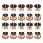 20Pcs Flanged Sleeve Bearings, 22mm Bore x 25mm OD x 20mm Length x 32mm, Sintered Bronze Wrapped Oilless Bushings