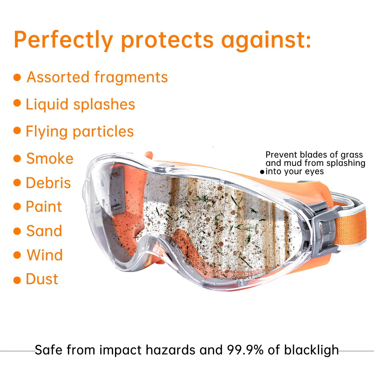 LinkMejor Mowing Goggles med transparente linser