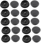 Plastic PC Computer Desk Grommet Cable Hole Cover 50mm Diameter 20 Pcs Black