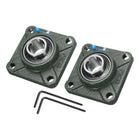 2pcs UCF206 Pillow Block Bearings 30mm Bore Self Alignment, Solid Cast Iron Base Square Flange Mounted Chrome Steel Bearings
