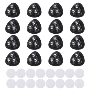 16 Pcs Rodas de Roda de Rolo Autoadesivo, Rotação de 360 Graus Mini Roda de Rolo Girevole Universal para Caixas de Armazenamento de Móveis Lixeira (Preto, 3 Bolas de Rolo de Aço)