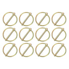 12Pcs 3/16" x 1-5/8" Linch Pin with Ring, Carbon Steel Zinc Plated Linch Pins for Boat Kayak Canoe, Trailer Trolley Trucks Mower, Color Zinc