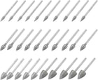 Diamond Grinding Burrs Drill Bit 1/8 Inch Shank 4/5/6/8/10/12mm Dia Conical Diamond Mounted Points Bit for Carving Polishing Jade Jewelry Amber Stone Beeswax Glass 1 Set