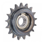 Chain Idler Sprocket, 12mm Bore 3/8" Pitch 17 Tooth Tensioner, Black Oxide Finish C45 Carbon Steel with Insert Single Bearing for ISO 06B Chains