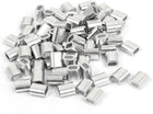2mm Aluminum Double Hole Wire Rope Clamp Clip Sleeve 80 Pcs